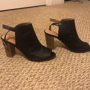 Black peep toe booties